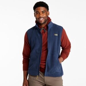 L.L.Bean Men’s Mountain Classic Fleece Blue Logo Zip Up Vest Size XXL